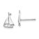 Rhodium Over 14k White Gold Mini Sailboat Stud Earrings