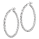 Rhodium Over Sterling Silver Twisted 3x40mm Hoop Earrings