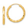 14k Yellow Gold Polished and Textured 3/4" Faceted Hoop Earrings