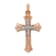 14k Two-tone Gold Textured Diamond Cross Pendant
