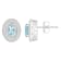 6x4mm Oval Aquamarine 1/5 ctw Diamond Rhodium Over Sterling Silver Halo
Stud Earrings