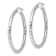 Rhodium Over Sterling Silver 3.00mm Diamond-cut Hoop Earrings