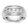 Rhodium Over 14K White Gold Lab Grown Diamond Men's Band
