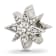 Sterling Silver Textured and Polished Cubic Zirconia Star Bead