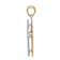 14K Two-tone Gold  Polished Filigree 2 Level Heart Cross Pendant