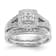 Rhodium Over 14K White Gold Lab Grown Diamond Cluster Engagement Ring 0.508ctw