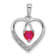 Rhodium Over 14k White Gold Ruby and Diamond Heart Pendant