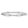 Rhodium Over Sterling Silver Fancy Cubic Zirconia Link with 1-inch
Extension Bracelet