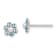 Sterling Silver Crystal and Imitation Pearl Flower Post Earring Set