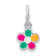 Rhodium Over Sterling Silver Multi-color Enameled Flower Children's Pendant
