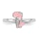 Rhodium Over Sterling Silver Pink Enamel and Cubic Zirconia Dinosaur
Children's Ring