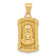 14k Yellow Gold Polished and Textured Jesus Dog Tag Pendant
