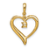 14k Yellow Gold Lab Created Opal and Diamond Heart Pendant