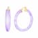 14K Yellow Gold Over Sterling Silver Painted Hoops in Purple