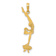 14k Yellow Gold Solid Polished and Textured Gymnast Pendant