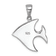 Rhodium Over Sterling Silver Blue and White Crystal Angel Fish Pendant