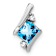 Rhodium Over 10k White Gold 0.7 ctw Cushion Swiss Blue Topaz and Diamond
Chain Slide Pendant