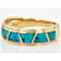 Turquoise Inlay Band Ring In 18K Gold Over Sterling Silver