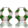 Gold Tone Green and White Enamel Earring