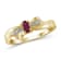 Red Ruby with White Diamond Accent 14K Gold Over Sterling Silver Ring 0.40ctw