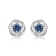 Blue Lab Created Sapphire Rhodium Over Sterling Silver Earrings