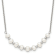 Rhodium Over Sterling Silver Beaded 3-4mm Freshwater Cultured Pearl
Curved Necklace