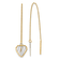 14k Yellow Gold and Rhodium Over 14k Yellow Gold Satin Diamond-Cut Heart
Dangle Threader Earrings