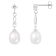 White Cultured Freshwater Pearl and Cubic Zirconia Rhodium Over Sterling
Silver 7-8mm Drop Earrings