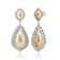 Two-Tone CZ Drop Earrings In 14K Gold Over Brass