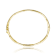 CZ Pave Rectangular Link Bracelet In 14K Gold Over Brass