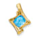 10k Yellow Gold 1.25 cttw Swiss Blue Topaz and Accent Diamond Pendant