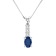 0.60ctw Sapphire and Diamond Pendant in 14K White Gold