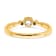 14K Yellow Gold Petite Beaded Edge Round Diamond Ring 0.24ctw