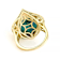 Turquoise Fancy Shape Solitaire Ring In 18K Gold Over Sterling Silver 20x18mm