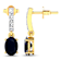 1.50ctw 14K Yellow Gold Blue Sapphire and White Diamond Halo Earrings