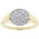 White Lab-Grown Diamond 14kt Yellow Gold Signet Ring 0.50ctw