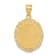 14k Yellow Gold Solid Satin, Polished and Textured Leo Zodiac Oval Pendant