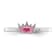 Rhodium Over Sterling Silver Polished Pink Enamel Crown Children's Ring