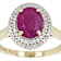 Ruby And Diamond Halo Ring In 10K Gold