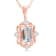 Octagonal Aquamarine and Cubic Zirconia 18K Rose Gold Over Sterling
Silver Pendant with chain, 2ctw