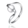 Pear Shape Freshwater Pearl Double Weave Band Ring In Sterling Silver