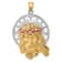 14k Yellow Gold, 14k White Gold and 14k Rose Gold Textured Jesus Pendant