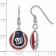 Rhodium Over Sterling Silver MLB LogoArt Washington Nationals Enamel Earrings