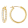 CZ Hoop Earring Set Of 2 18k Gold Over Sterling Silver