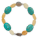 Sterling Silver Jade, Magnesite and Sardonyx Stretch Bracelet