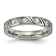 White Cubic Zirconia Titanium 4mm Men's Grooved Band Ring