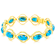 Turquoise Oval Station Bracelet In 18K Gold Over Sterling Silver 12x8mm
