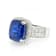 8.26 Ctw Blue Sapphire and 1.33 Ctw White Diamond Ring in 14K WG