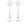White Cultured Freshwater Pearl 14k Yellow Gold Earrings 7-7.5mm