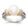 Sterling Silver Antiqued with 14K Accent Diamond and Freshwater Cultured
Pearl Ring